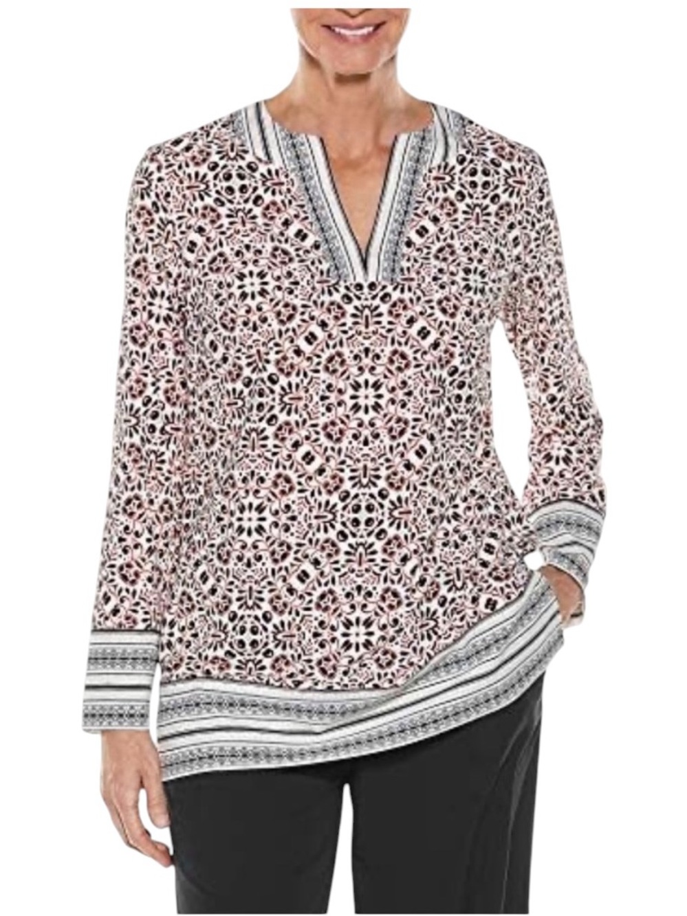 Coolibar Jardin Tunic UPF 50 Beach Pool Swim Cover up Sun Protection M